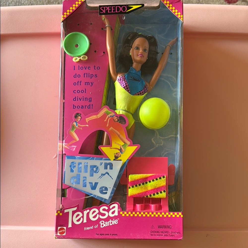 🩱🏊‍♀️Teresa Friend of Barbie – Flip ’n Dive Doll (1994 Mattel #18983)